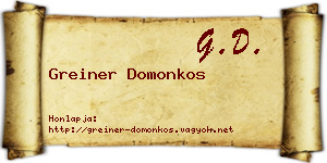 Greiner Domonkos névjegykártya